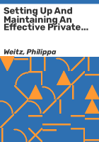 Setting_up_and_maintaining_an_effective_private_practice